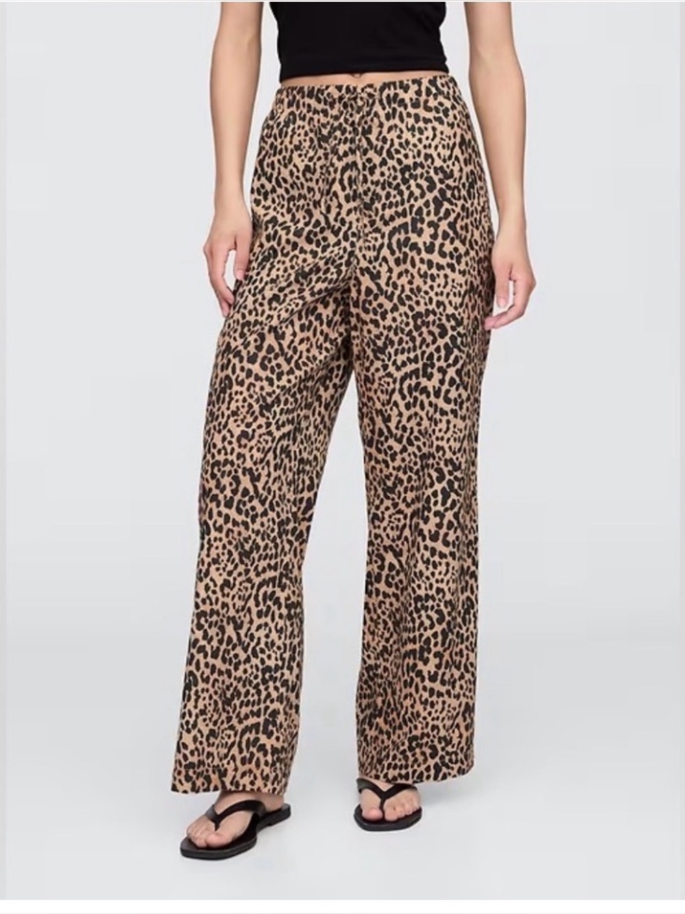 GAP Leopard Print Maxi Pants - Tan and Black